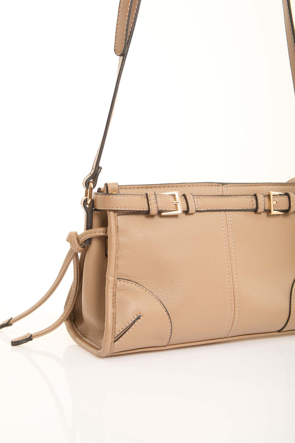 Decorative Belt with Stitches Crossbody Bag