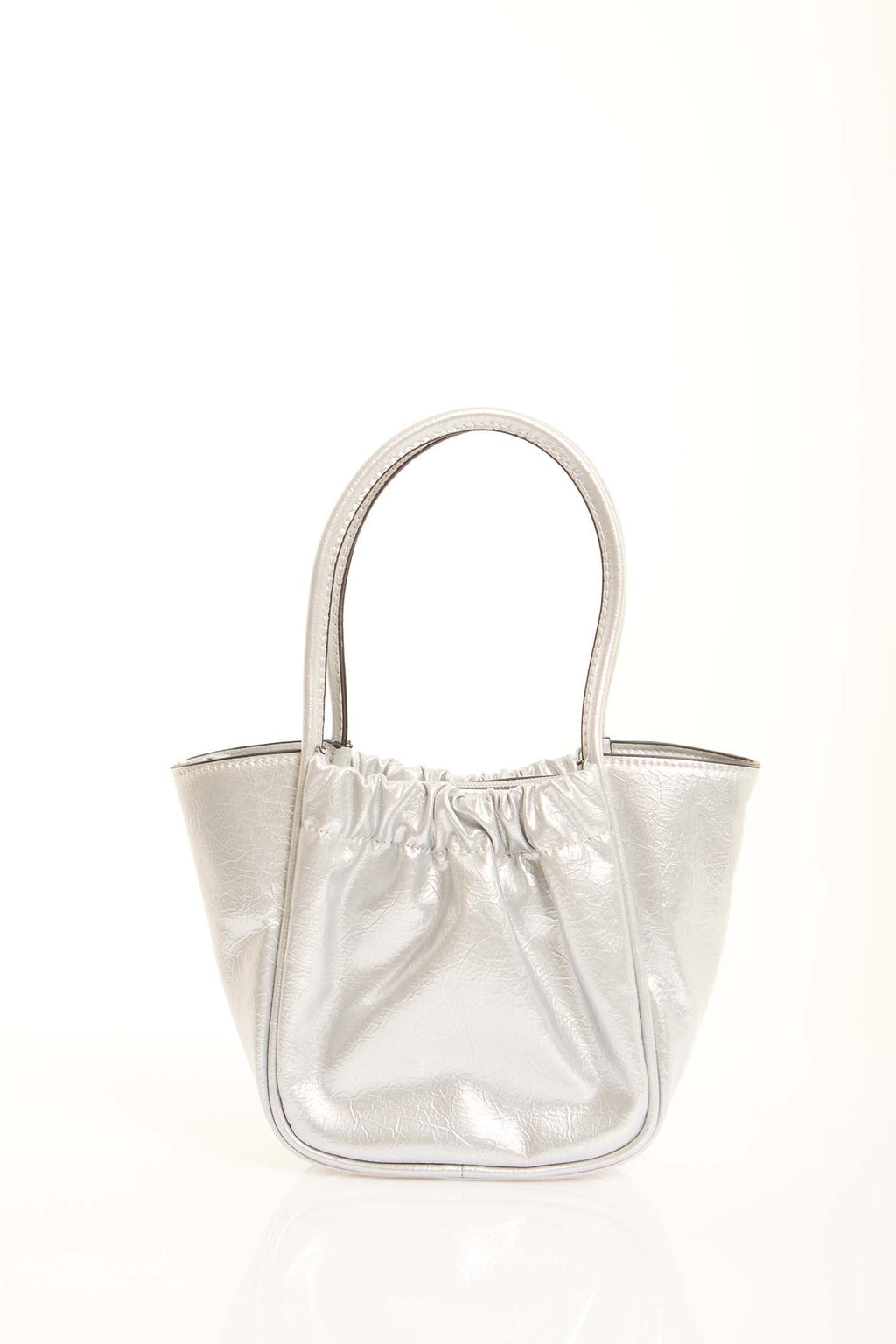 Shiny Textured Leather Crossbody Bag