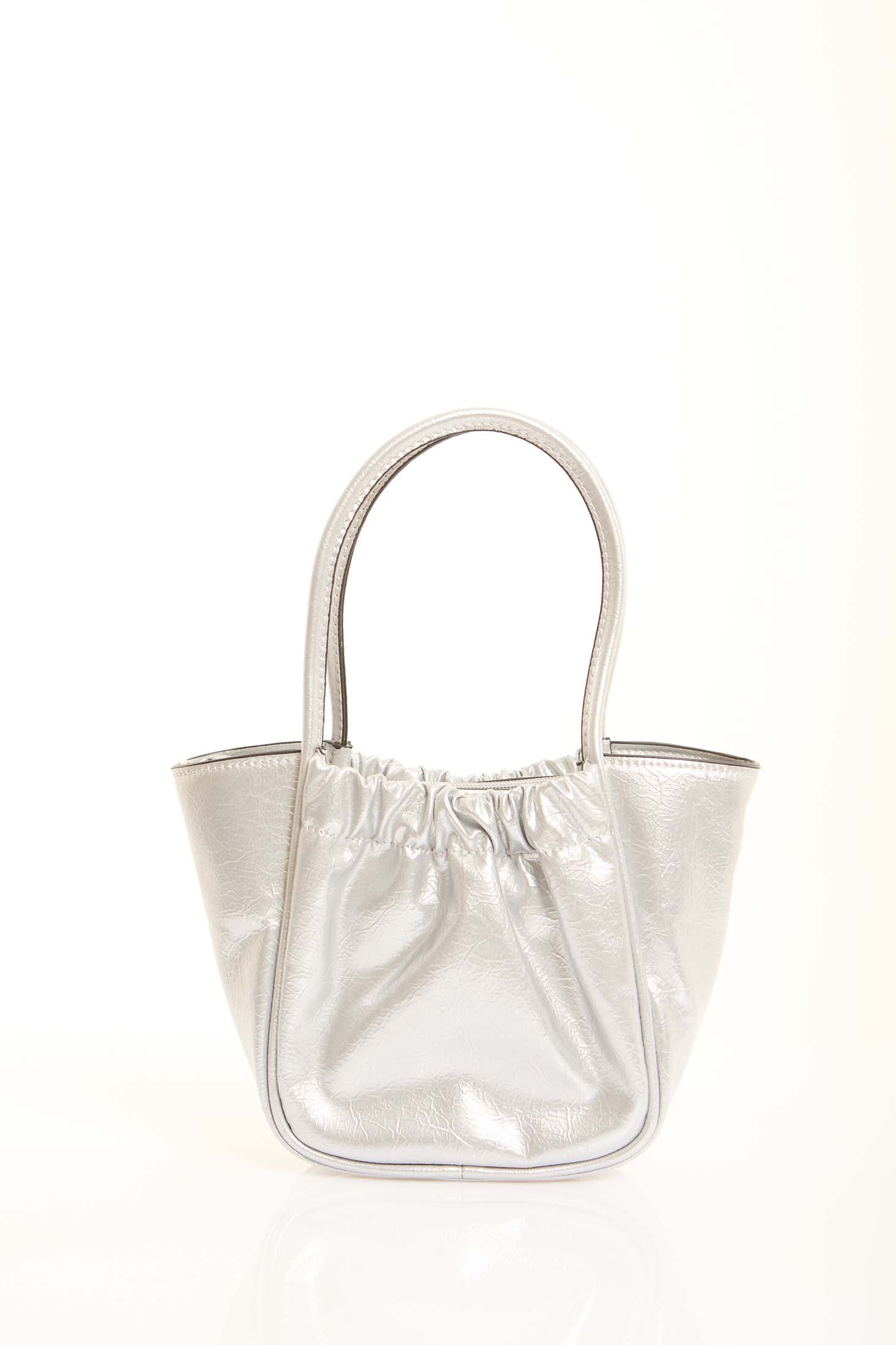 Shiny Textured Leather Crossbody Bag