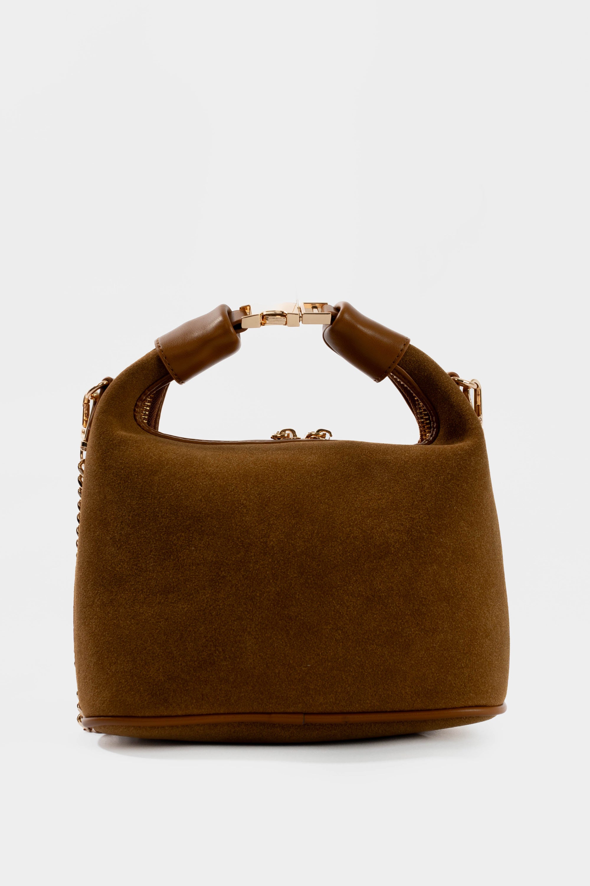 Solid Suede Hobo Bag with Chain Strap