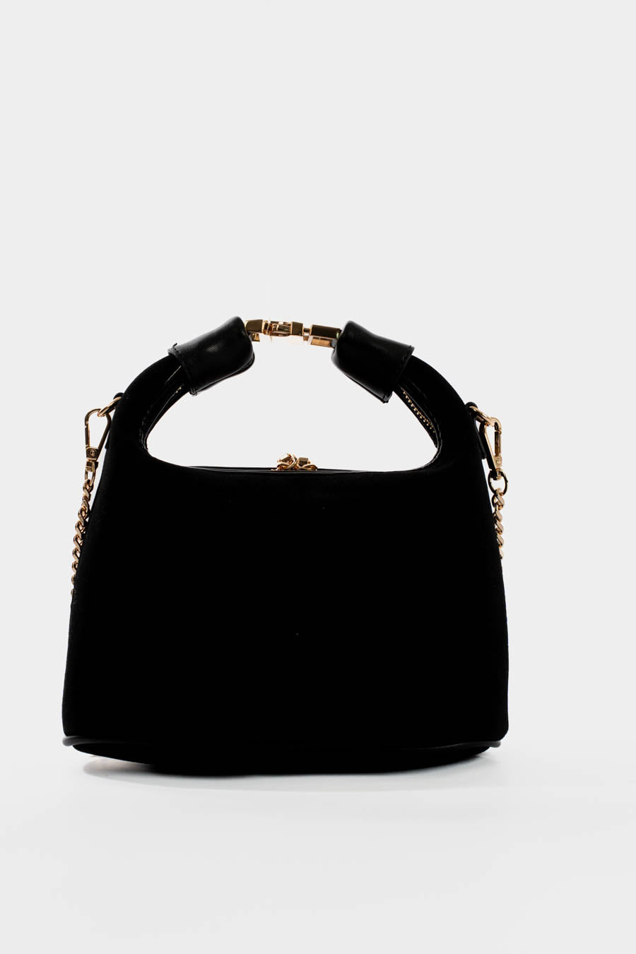 Solid Suede Hobo Bag with Chain Strap