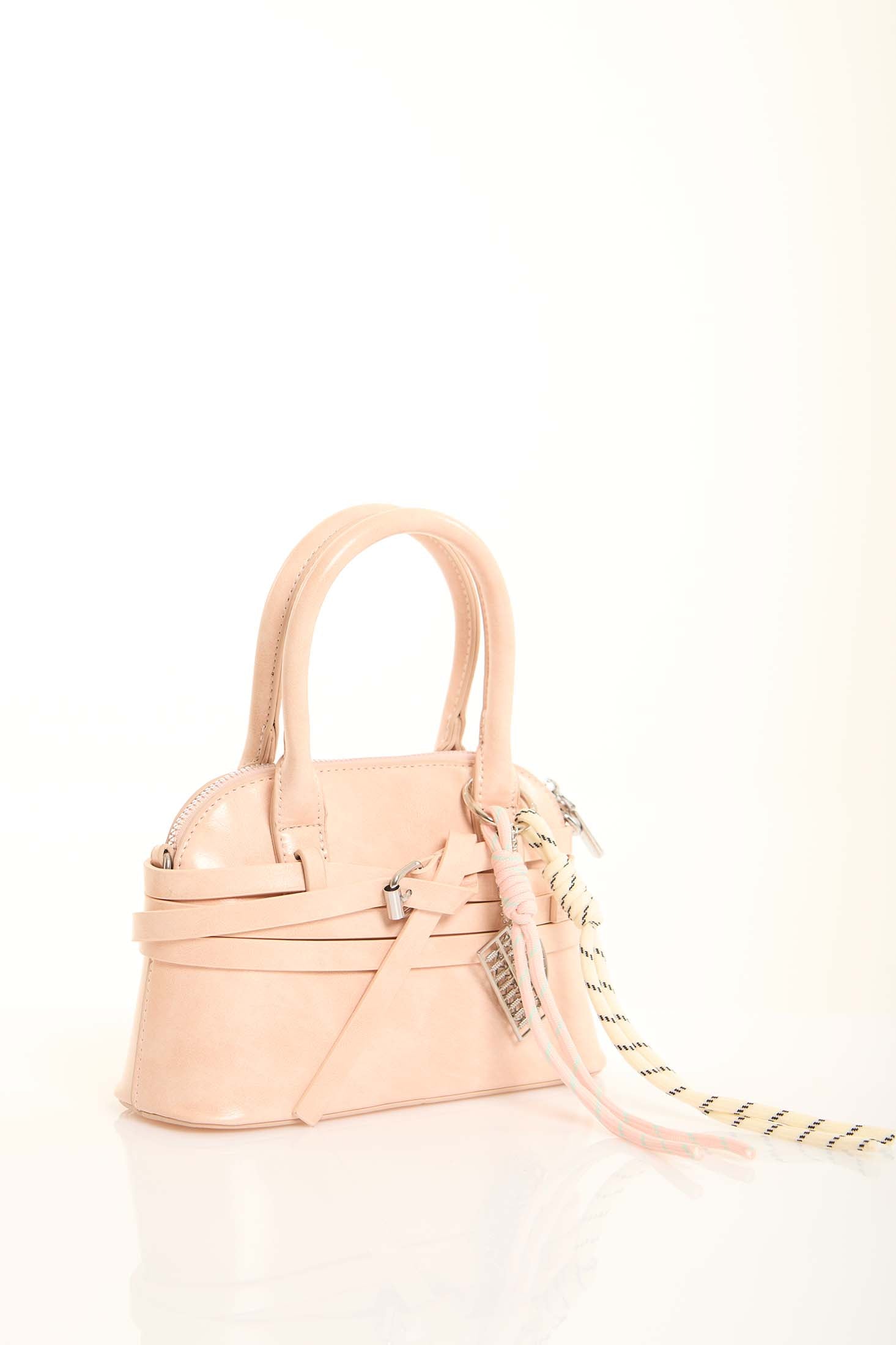 Multi-Belts Crossbody Bag with Decorative Keychain