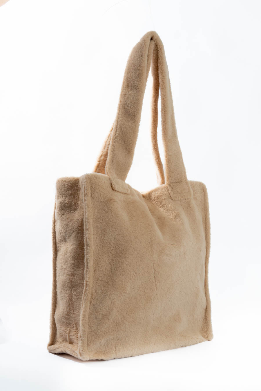 Soft Solid Fur Casual Tote Bag