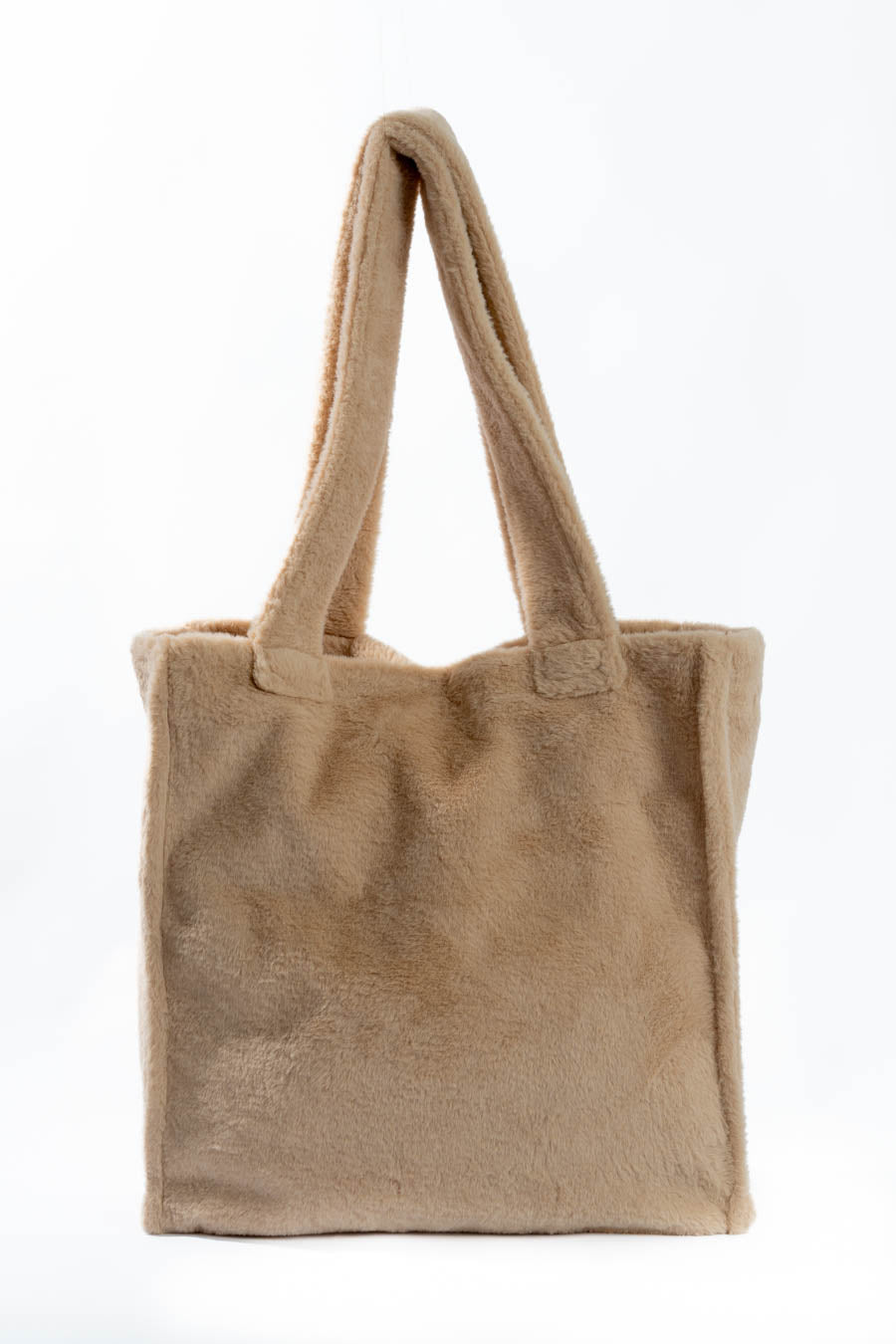 Soft Solid Fur Casual Tote Bag
