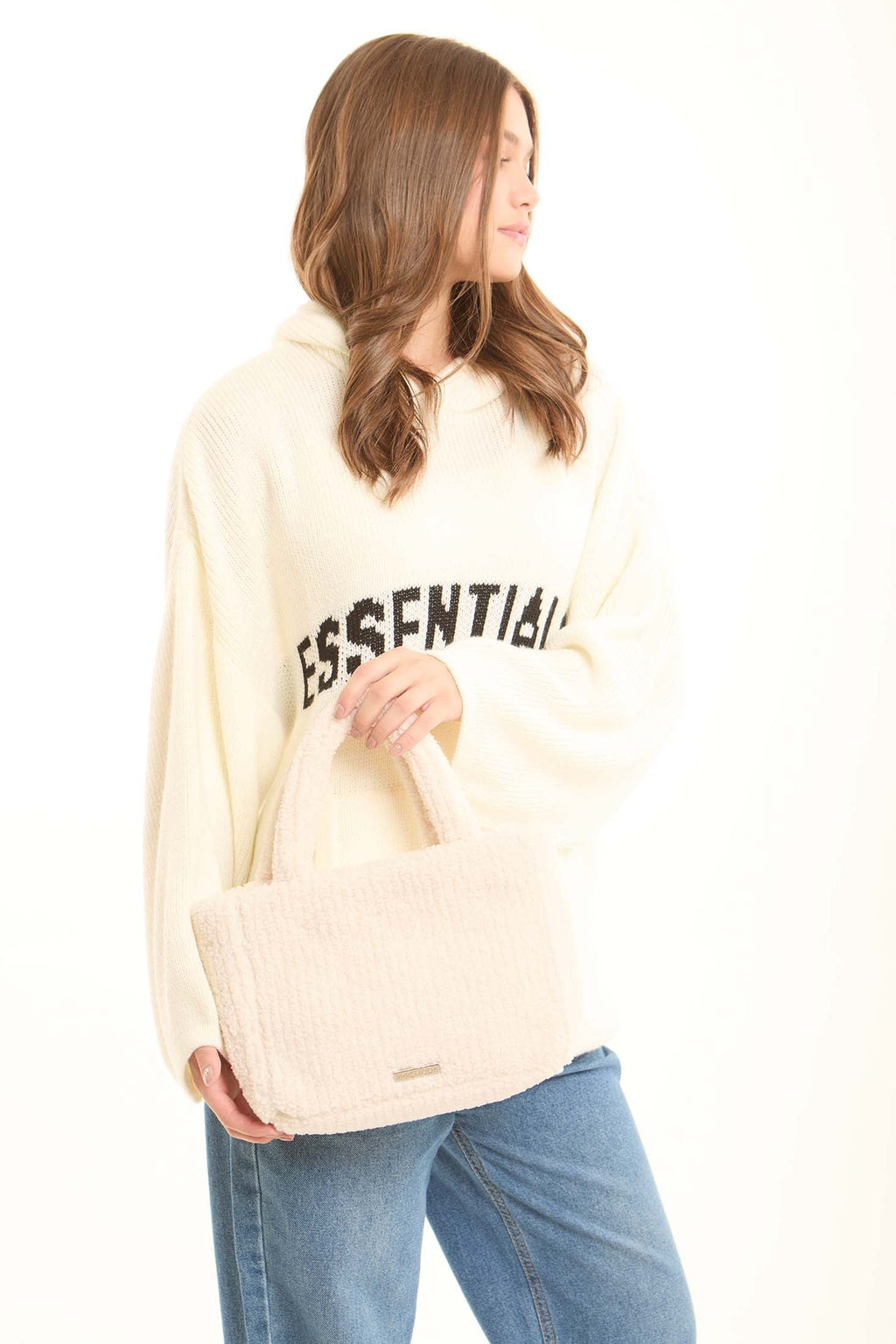 Mini Sherpa Ribbed Handbag