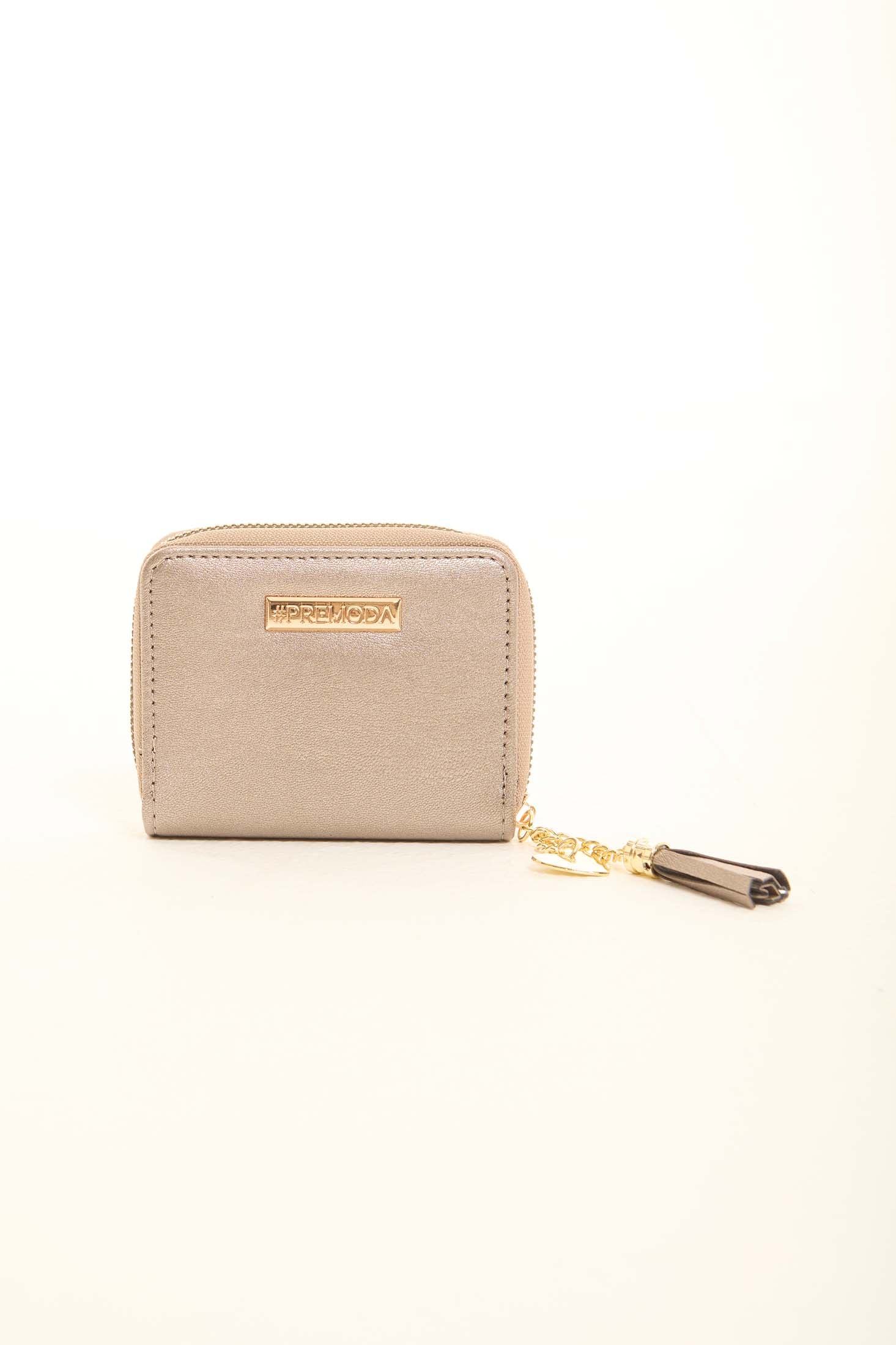 Studded Leather Zip-Around Wallet