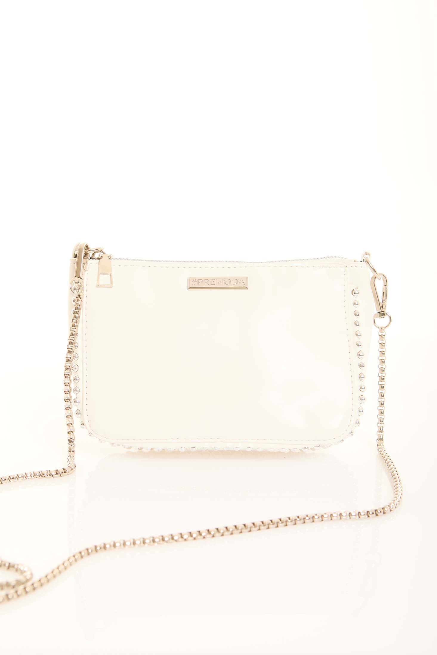 Stylish Beaded Trim & Handle Crossbody Bag