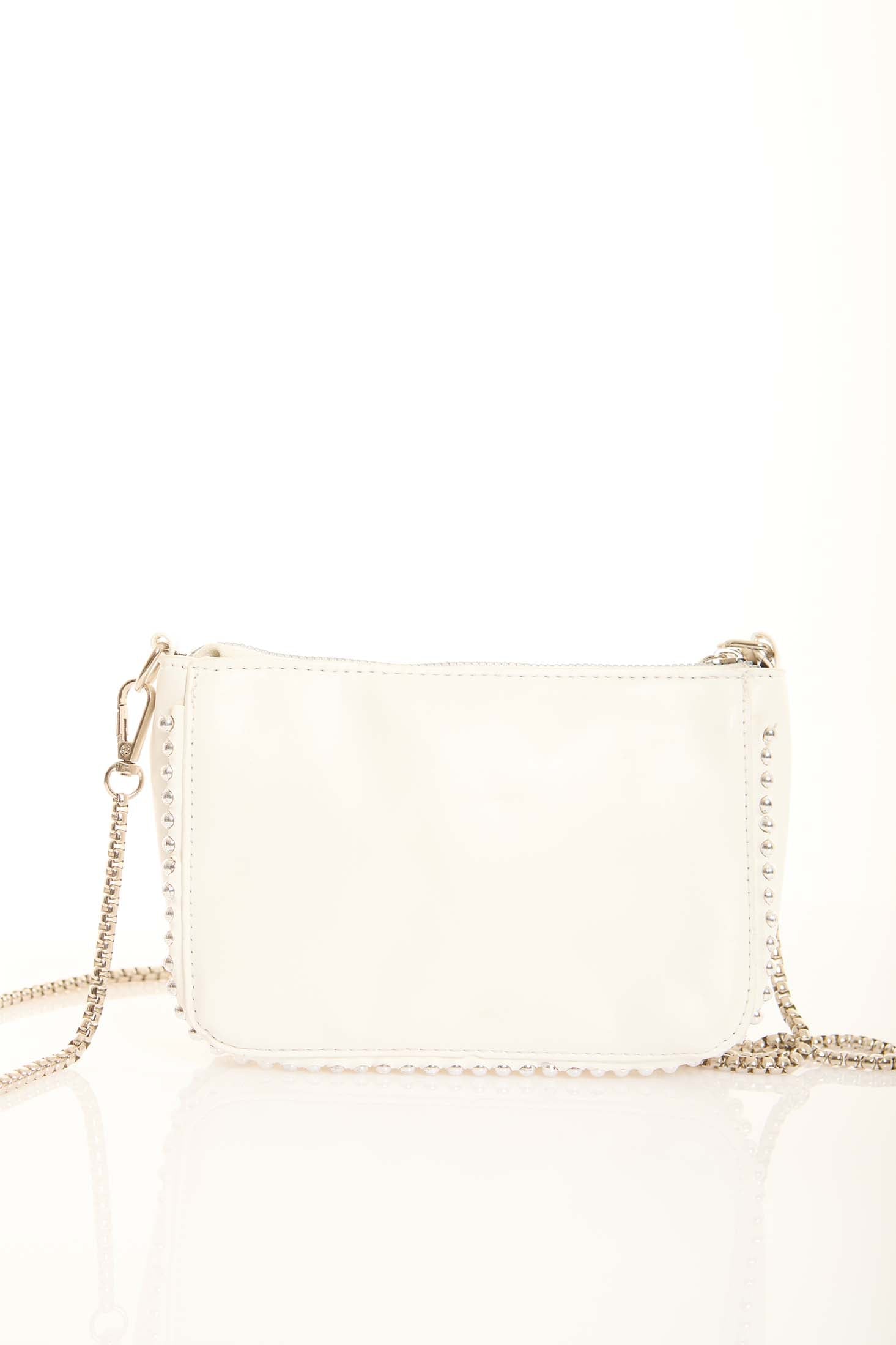 Stylish Beaded Trim & Handle Crossbody Bag