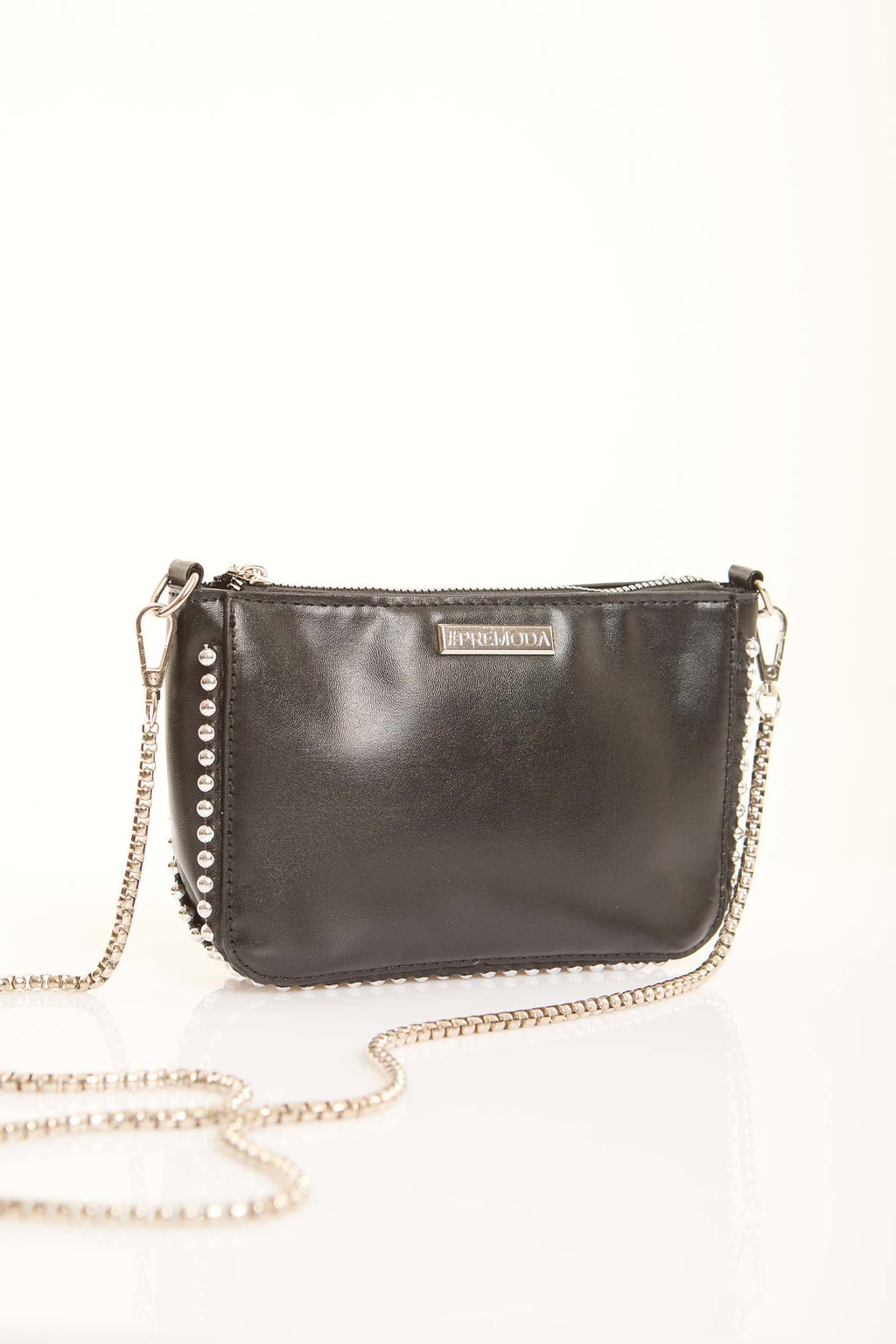 Stylish Beaded Trim & Handle Crossbody Bag