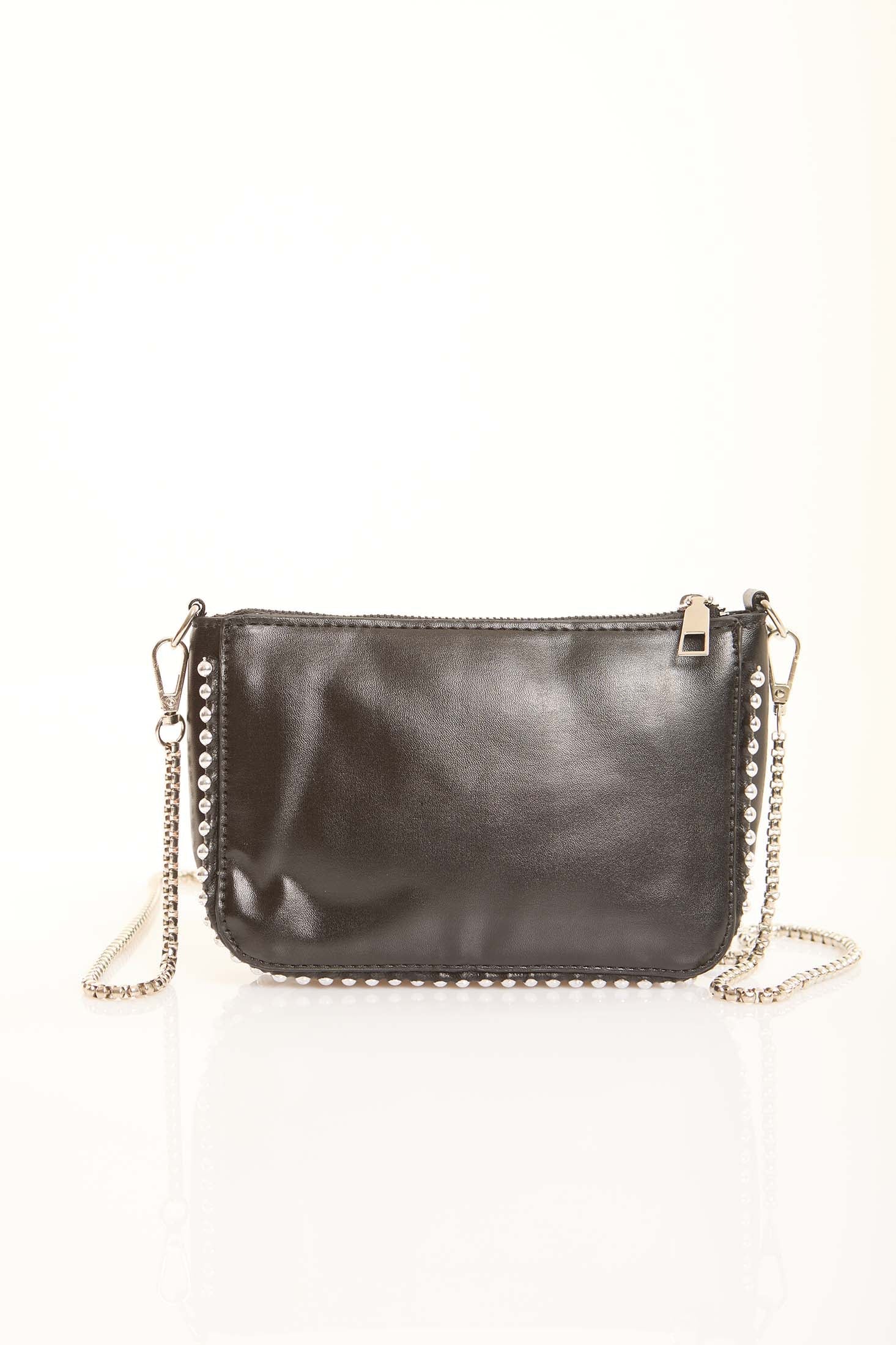 Stylish Beaded Trim & Handle Crossbody Bag