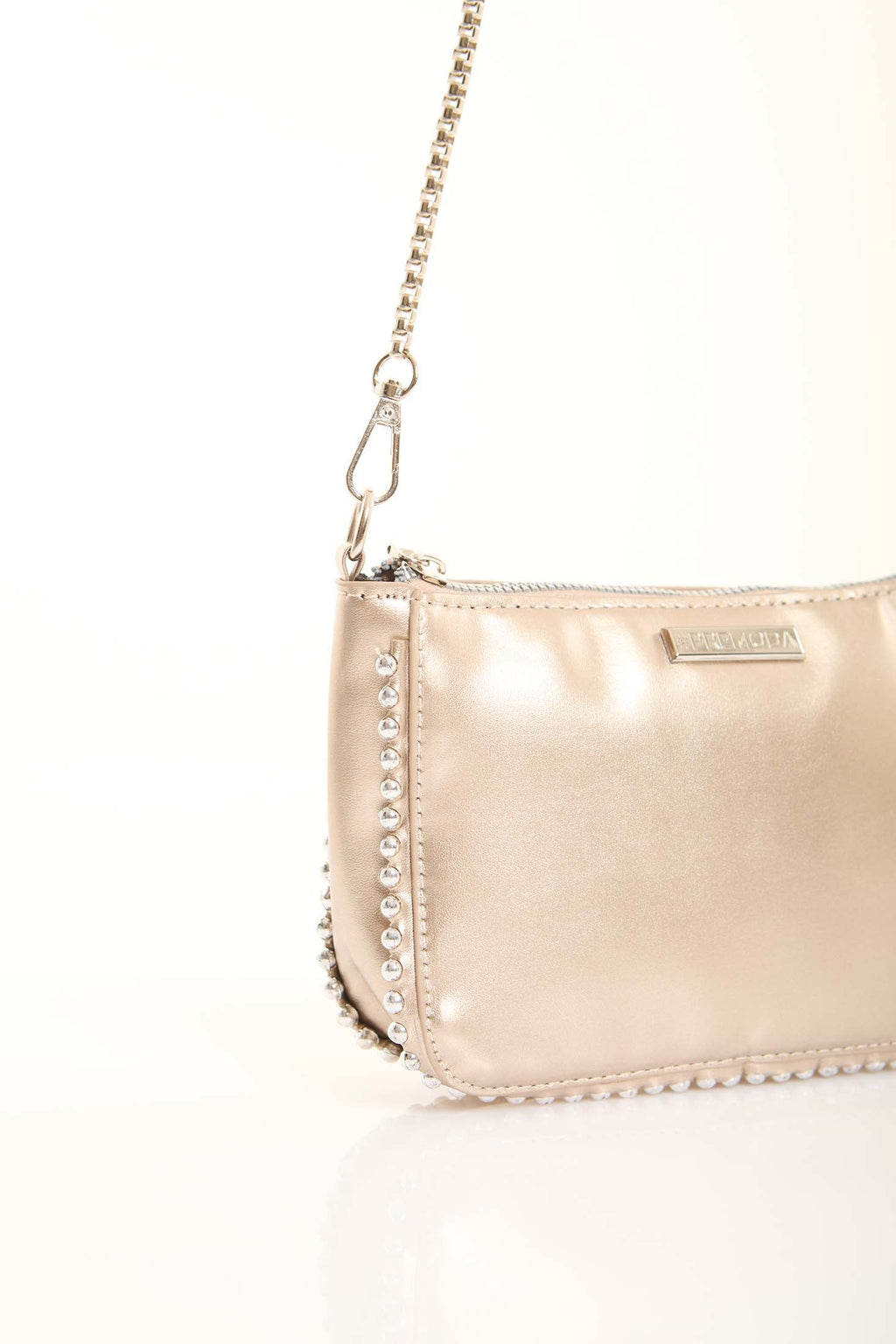 Stylish Beaded Trim & Handle Crossbody Bag