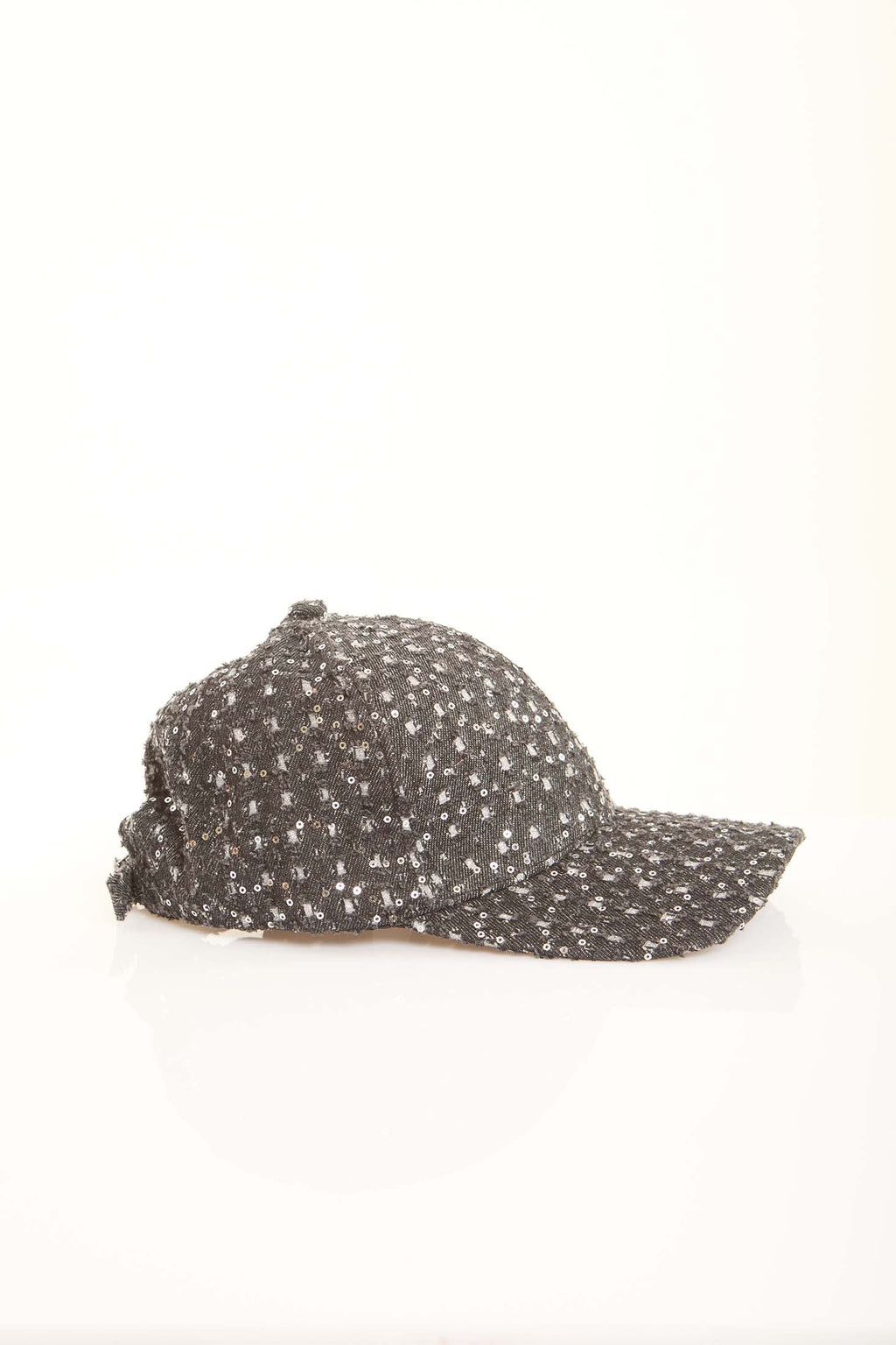 Tweed Cap With Sequin Embellishments