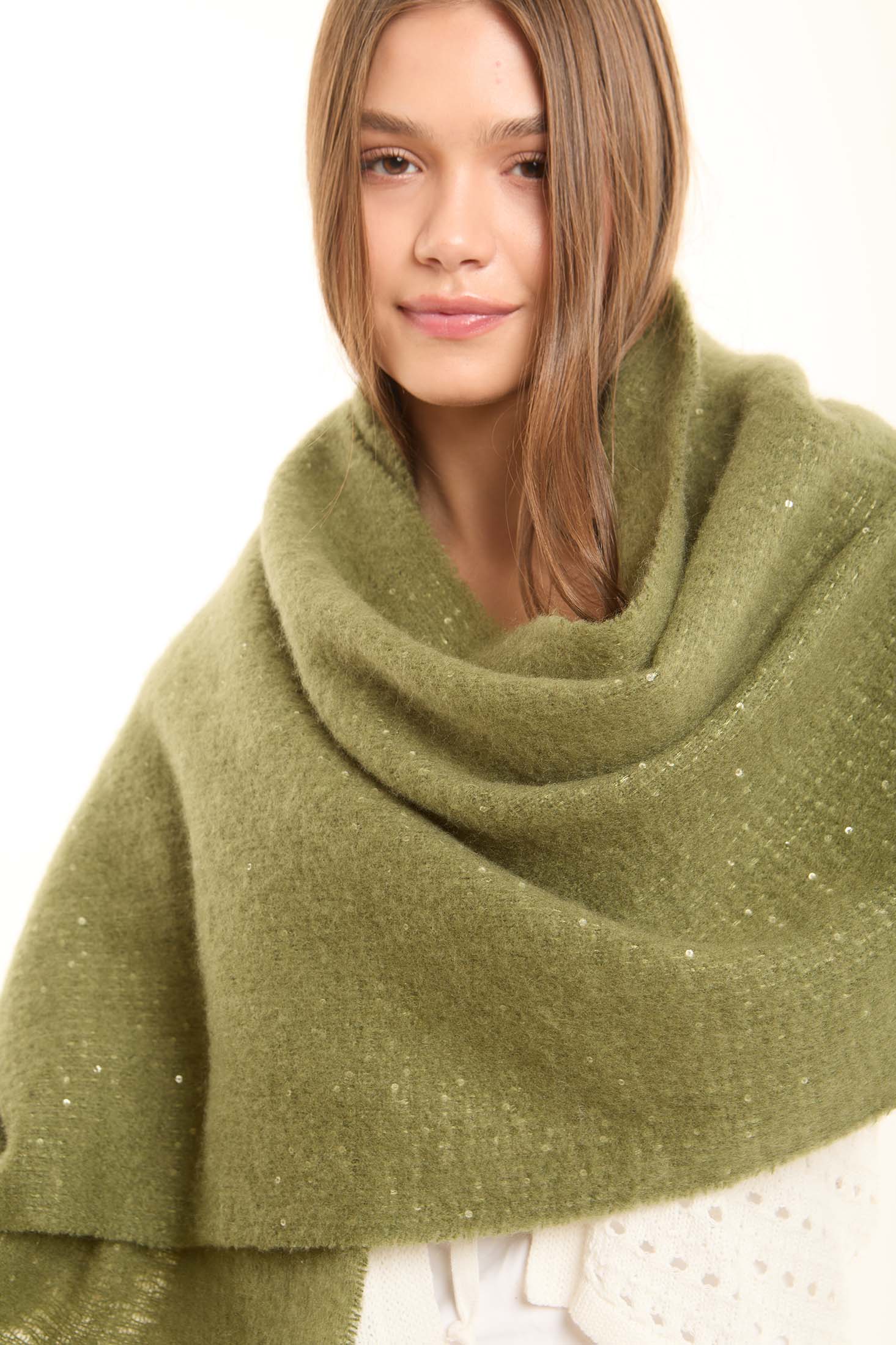 Stitched Shiny Sequins Shawl