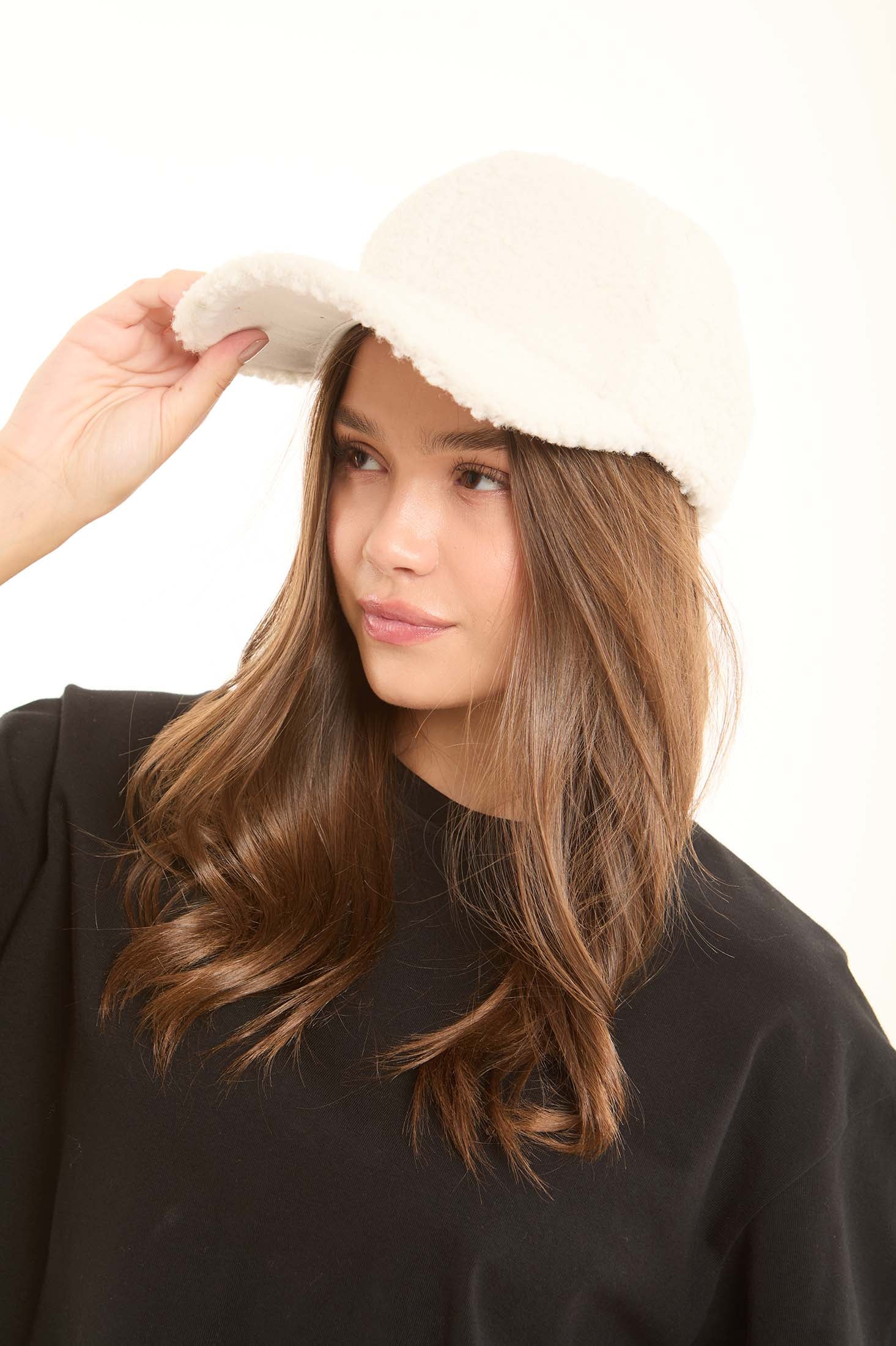 White Fuzzy Winter Cap